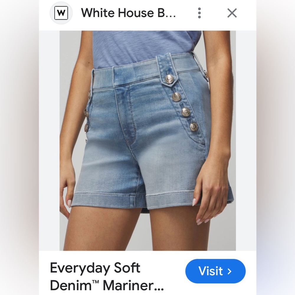 White House Black Market Stylish Blue Denim Women Shorts - Picture 4 of 14
